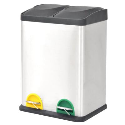 Gucagle Recycling Treteimer Edelstahl 36 Liter mit 2 Inneneimern Abfalltrennung Pedalmechanik K¨¹chenm¨¹lleimer B¨¹roeimer schickes mattes Design Gucagle Recycling Treteimer Edelstahl 36 Liter mit 2 Inneneimern Abfalltrennung Pedalmechanik K¨¹chenm¨¹lleimer B¨¹roeimer schickes mattes Design von Gucagle