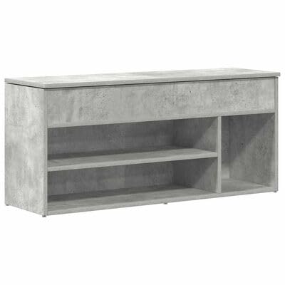 Gucagle Schuhbank Grau Betonoptik 102 cm Breite Schuhschrank mit Sitzbank Stauraum f¡§1r Schuhe Aufbewahrung Holzwerkstoff langlebig pflegeleicht f¡§1r Flur Eingangsbereich von Gucagle