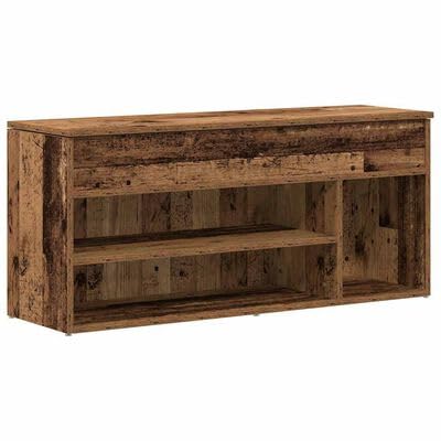 Gucagle Schuhbank aus Holzwerkstoff Altholz Optik 102x30 5x45 cm Stauraum f¨¹r Schuhe mit Sitzbank praktisch und pflegeleicht f¨¹r Flur Eingangsbereich von Gucagle
