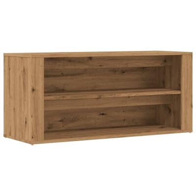 Gucagle Schuhbank aus Holzwerkstoff Artisan Eiche 100 cm Breite Flur Bank mit Sitzfunktion 2 F?Cher Stauraum f¨¹r Schuhe robust pflegeleicht feuchtigkeitsbest?ndig von Gucagle