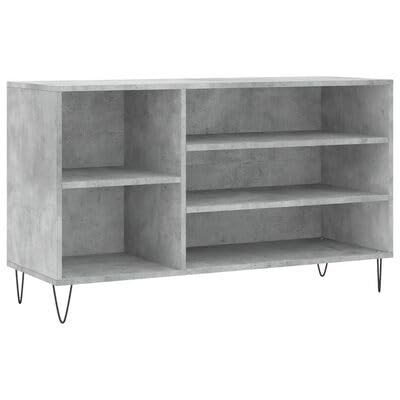 Gucagle Schuhschrank Betongrau 102 cm Breite 5 F?Cher Holzwerkstoff Moderner Schuhregal mit Metallbeinen Stauraum f¨¹r Schuhe Deko Wohnordnung Staubschutz von Gucagle