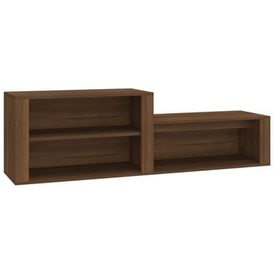 Gucagle Schuhschrank Braun Eichenoptik 150 cm Breite Holzwerkstoff Flurschrank mit Stauraum und Oberplatte als Bank Schrank f¨¹r Flur und Eingangsbereich von Gucagle