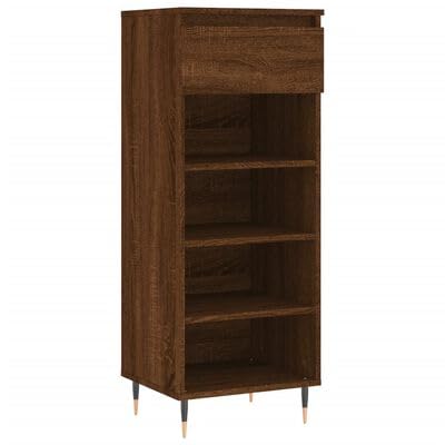 Gucagle Schuhschrank Braun Eichenoptik 40x36x105 cm mit Schublade und Metallbeinen moderner Aufbewahrungsschrank f¨¹r Schuhe und Deko langlebiges Holzwerkstoff Regal f¨¹r Flur oder Wohnzimmer von Gucagle