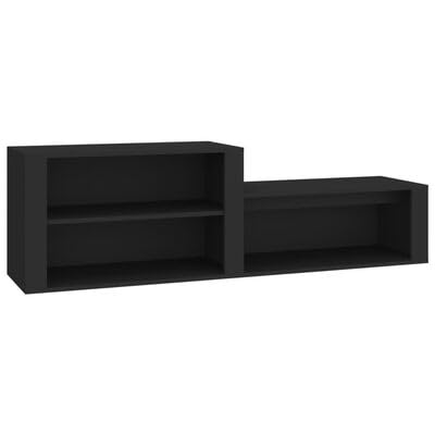 Gucagle Schuhschrank Schwarz 150x35x45 cm aus Holzwerkstoff Schrank f¡§1r Flur mit Stauraum Aufbewahrung Schuhe Staubfrei Stabile Oberplatte als Bank oder Deko von Gucagle