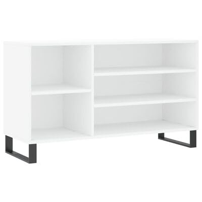 Gucagle Schuhschrank Wei? 102x36x60 cm Holzwerkstoff 5 F?cher Moderner Schuhregal mit Metallbeinen Stauraum f¡§1r Schuhe Deko Aufbewahrung Wohnordnung Staubschutz von Gucagle