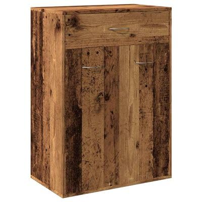 Gucagle Schuhschrank aus Holzwerkstoff 60x35x84 cm mit 4 F?Chern und T¨¹Ren Altholz Optik Stauraum f¨¹r Flur Schuhe organisieren Aufbewahrungsschrank mit Ablage f¨¹r Deko von Gucagle