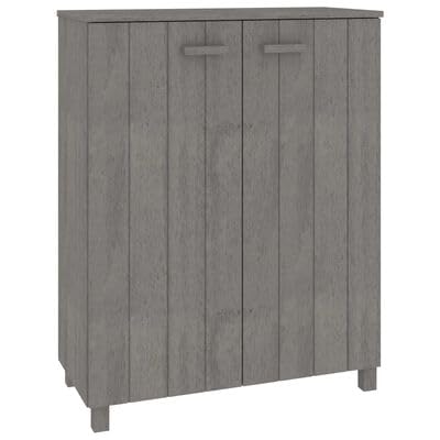 Gucagle Schuhschrank aus Massivholz Kiefer 85x40x108 cm Hellgrau mit 3 Regalen und T¨¹Ren Robuster Schuhregal f¨¹r Flur und Eingangsbereich Nat¨¹rliche Holzoptik Staubschutz von Gucagle