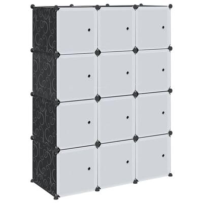 Gucagle W¨¹rfelregal mit 12 F?Chern und Aufh?ngestangen PP Kunststoff Regalsystem platzsparend stabil f¨¹r Kleidung Schuhe Accessoires Aufbewahrung Wohnzimmer Schlafzimmer von Gucagle