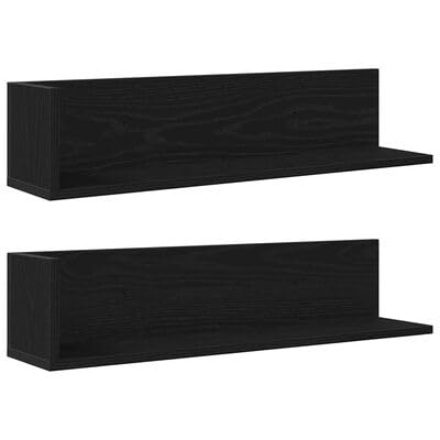 Gucagle Wandregal 2er Set Schwarz 75x16,5x16,5 cm Holzwerkstoff Dekor Wandablage Raumsparend Modern Einfach von Gucagle
