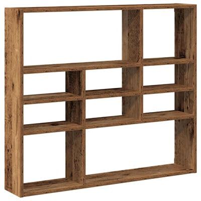 Gucagle Wandregal Altholz Optik 90x16x78 cm Holzwerkstoff Wandboard Wandablage Dekoratives Holzregal von Gucagle