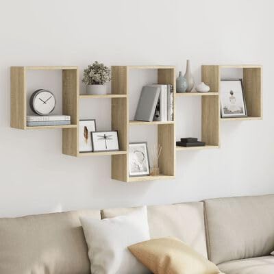 Gucagle Wandregal Bücherregal Schrank 159x18x66 cm Holzwerkstoff Sonoma-Eiche von Gucagle