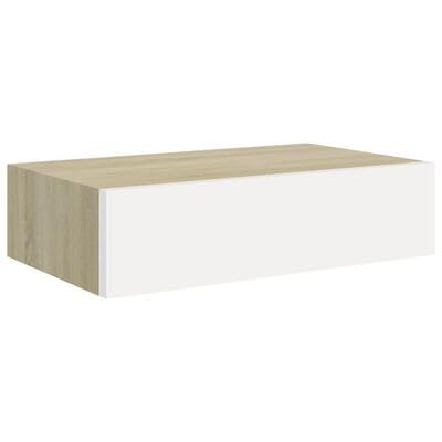 Gucagle Wandregal mit Schublade Eichen-Optik und Weiß 40x23,5x10 cm MDF Gucagle Wandregal mit Schublade Eichen-Optik und Weiß 40x23,5x10 cm MDF von Gucagle