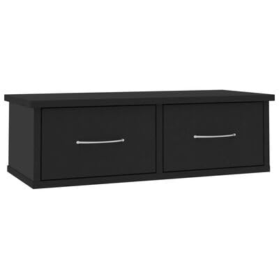 Gucagle Wandregal mit Schubladen, Wand-Schubladenregal Schwarz 60x26x18,5 cm Holzwerkstoff von Gucagle