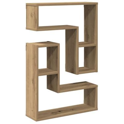 Gucagle Wandregale Artisan-Eiche 50x15x50 cm Zwei Teile Echtholz Holzwerkstoff von Gucagle