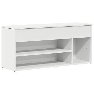 Gucagle Wei?e Schuhbank aus Holzwerkstoff 102x30 5x45 cm Stauraum f¨¹r Schuhe Praktische Sitzbank mit glatter Oberfl?Che Feuchtigkeitsbest?ndig Modernes Schuhregal f¨¹r Flur oder Eingangsbereich von Gucagle