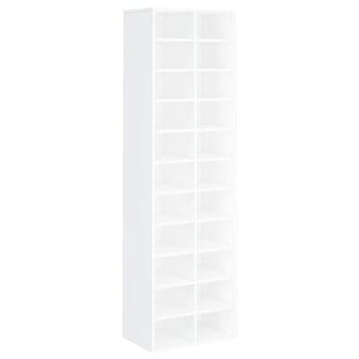 Gucagle Wei?er Schuhschrank aus Holzwerkstoff 54x34x183 cm mit 22 F?Chern gro?er Stauraum platzsparend f¨¹r Schuhe Aufbewahrung Wandschrank f¨¹r Flur Wohnzimmer von Gucagle