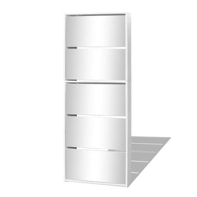 Gucagle Weisser Schuhschrank mit Spiegel 5 F?cher Flur Schrank Wandmontage bis 20 Paar Schuhe Moderner Aufbewahrungsschrank f¡§1r Eingangsbereich Schlafzimmer Garderobe H?he 169 cm von Gucagle