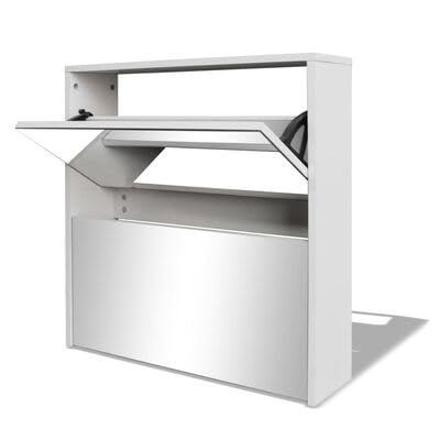 Gucagle Weisser Spiegel Schuhschrank mit 2 Klappf?Chern 63x17x67 cm Moderner Wandschrank f¨¹r Flur Schuhe Aufbewahrung Stylisch Platzsparend Robust Gucagle Weisser Spiegel Schuhschrank mit 2 Klappf?Chern 63x17x67 cm Moderner Wandschrank f¨¹r Flur Schuhe Aufbewahrung Stylisch Platzsparend Robust von Gucagle
