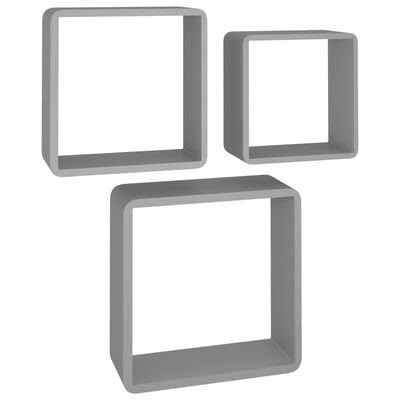 Gucagle Würfelregale 3 STK. Grau MDF von Gucagle