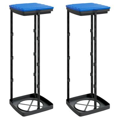 Müllsackständer 2 Stück Schwarz Blau 120 Liter PP Abfallbeutelhalter mit Deckel für Küche Garten Camping langlebig leicht montierbar geruchsundurchlässig von Gucagle