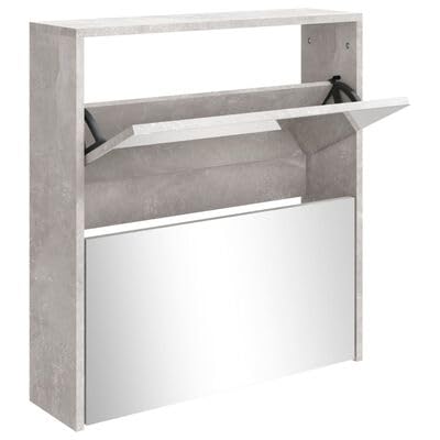 Schuhschrank mit Spiegel 2 F?cher Betongrau Moderner Schuhschrank f¡§1r Flur und Eingangsbereich Stylisches Schuhregal mit Kippf?chern Platz f¡§1r 8 Paar Schuhe Langlebig und Feuchtigkeitsbest?ndig Schuhschrank mit Spiegel 2 F?cher Betongrau Moderner Schuhschrank f¡§1r Flur und Eingangsbereich Stylisches Schuhregal mit Kippf?chern Platz f¡§1r 8 Paar Schuhe Langlebig und Feuchtigkeitsbest?ndig von Gucagle