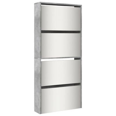 Schuhschrank mit Spiegel 4 F?cher Betongrau Moderner Schuhschrank f¡§1r Flur und Eingangsbereich Stabile Aufbewahrung mit Kippf?chern Platz f¡§1r 12-16 Paar Schuhe Langlebig und Feuchtigkeitsresistent Schuhschrank mit Spiegel 4 F?cher Betongrau Moderner Schuhschrank f¡§1r Flur und Eingangsbereich Stabile Aufbewahrung mit Kippf?chern Platz f¡§1r 12-16 Paar Schuhe Langlebig und Feuchtigkeitsresistent von Gucagle