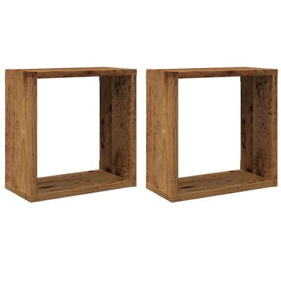 Würfel-Wandregale, Altholz-Optik, 30x15x30 cm, Holzwerkstoff, Modernes Design für Zuhause von Gucagle
