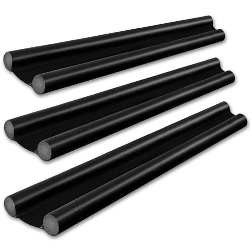 Gucass 3 Stück Zugluftstopper für Türen, 96 cm PU Zugluftstopper Haustür Türbodendichtung mit Doppellagige, Luftzugstopper für türen, Türunterdichtung Schutz vor Luftzug und Lärm Schwarz von Gucass