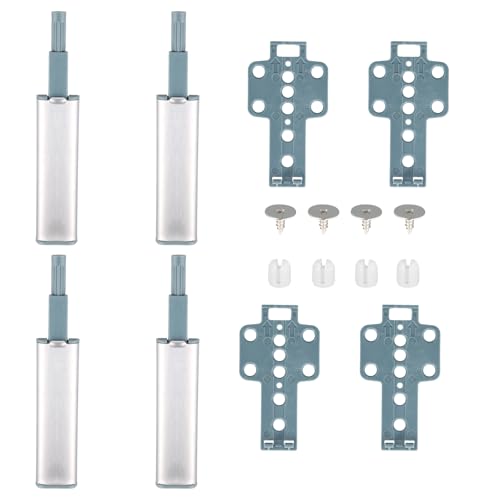 4 Stück Drucktüröffner, Silber Push to Open Türöffner, Ersatzteil Schranktür Dämpfer Mit Montageteilen, Drucköffner Schranktür für Schränke Türen Sideboards Möbel Schubladen 4 Stück Drucktüröffner, Silber Push to Open Türöffner, Ersatzteil Schranktür Dämpfer Mit Montageteilen, Drucköffner Schranktür für Schränke Türen Sideboards Möbel Schubladen von Gudalea