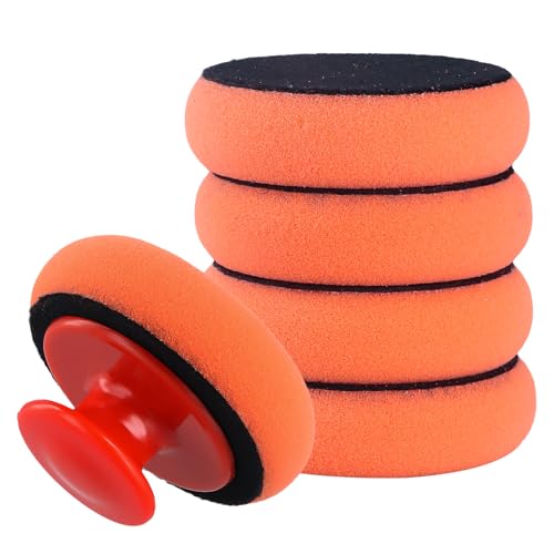 5 Stück Polierschwamm Auto Applikator-Pads Autowachs Applikator Pads Auto-Polierpads Polierschwämme Polierset mit Rutschfestem Griff für Auto, Fahrzeug, Glas Polieren und Wachsen 5 Stück Polierschwamm Auto Applikator-Pads Autowachs Applikator Pads Auto-Polierpads Polierschwämme Polierset mit Rutschfestem Griff für Auto, Fahrzeug, Glas Polieren und Wachsen von Gudalea