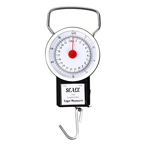 Gudalea Federwaage, Manuelle Gepäckwaage, Hängende Kofferwaage, Ohne Batterie Angelwaage, 2 in 1 Zeigerschnellwaage mit 1M Maßband, (Bis 22kg) von Gudalea