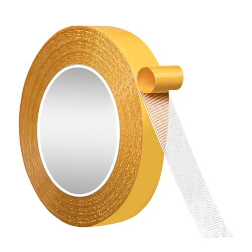 Gudalea Multifunktionales Doppelseitiges Klebeband - Strapazierfähiges Gewebeband mit Superklebrigem Kleber - klares Montageband für Haus, Büro und Handwerk (15MMX10M) von Gudalea