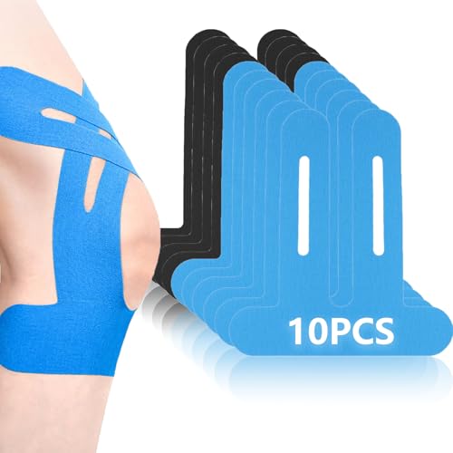 Gudemoore 10 Kniepflaster,Knie-Stabilisierung für Sport Dauerhafte Unterstützung,Kinesiotapes – zur Schmerzlinderung bei Arthrose Knie und Knieschmerzen,6 Blau und 4 Schwarz muskelpatch knieschoner von Gudemoore