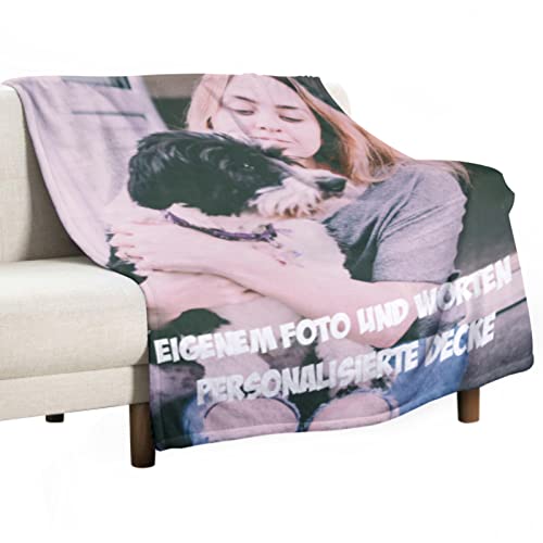 Personalisierte Decke, Fotodecke mit Eigenem Foto, Individuelle Decke mit Foto und Worten Geburtstage und Weihnachten Personalisierte Geschenke für Mama, Papa, Kind, Liebhaber, Freund, 100x130cm von Gudina