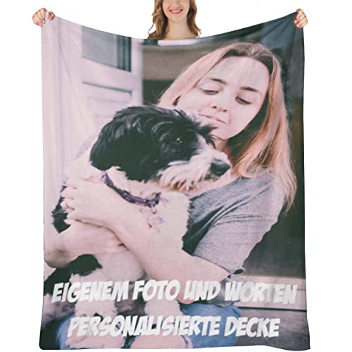 Personalisierte Decke, Fotodecke mit Eigenem Foto, Individuelle Decke mit Foto und Worten Geburtstage und Weihnachten Personalisierte Geschenke für Mama, Papa, Kind, Liebhaber, Freund, 80x120cm von Gudina