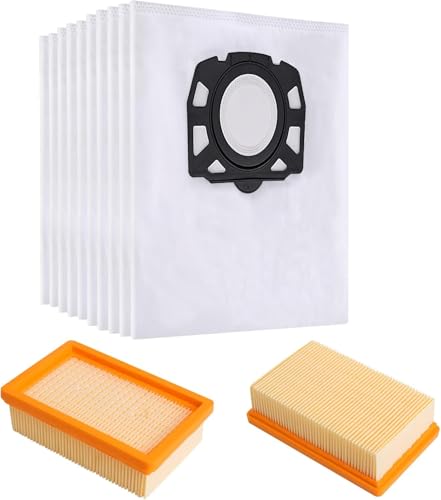 Gudotra 10 Stück KFI 487 Beutel für Kärcher Staubsaugerbeutel WD4 WD5 WD6 WD5P WD6P MV4 MV5 MV6 mit 2 Filtern für Kärcher 2.863-005.0 WD4 WD5 Ersatzteil KFL 487 von Gudotra
