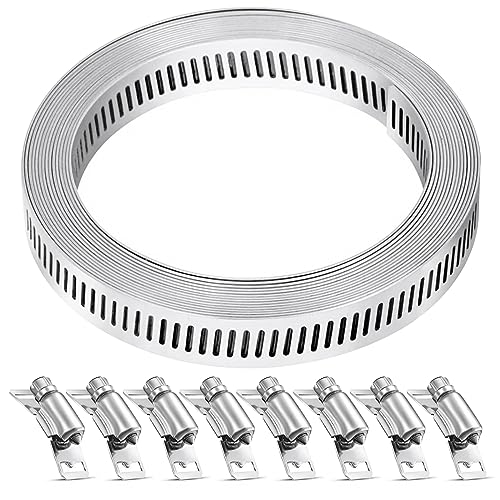 3,5 m lange Edelstahl-Schlauchschellen mit 8 Befestigungselementen, große Schneckengetriebe-Schlauchschellen, Metallbänder, DIY-Band, Rohrschellen für Luftführung, Trockner, Entlüftungsschlauch 3,5 m lange Edelstahl-Schlauchschellen mit 8 Befestigungselementen, große Schneckengetriebe-Schlauchschellen, Metallbänder, DIY-Band, Rohrschellen für Luftführung, Trockner, Entlüftungsschlauch von Gudui