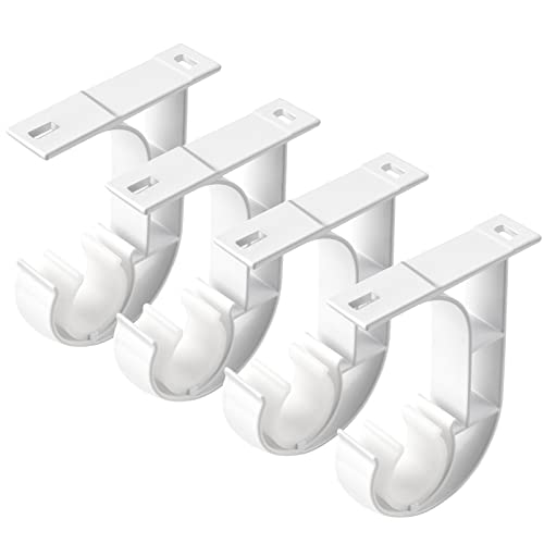 Gudui Aluminium Deckenhalterungen für 2,5 cm Stange, 4 Stück, weiß, robust und langlebig, einfache Installation, ideal für Wohn- und Schlafzimmer von Gudui