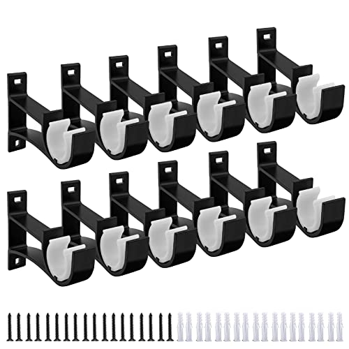 Gudui Gardinenstangenhalterung, robuste Gardinenstangenhalter, schwarze Gardinenstangenhaken für 2,5 cm Gardinenstangen, einzelne Gardinenstangenhalterungen, Stangenaufhänger, Unterstützung für die Gudui Gardinenstangenhalterung, robuste Gardinenstangenhalter, schwarze Gardinenstangenhaken für 2,5 cm Gardinenstangen, einzelne Gardinenstangenhalterungen, Stangenaufhänger, Unterstützung für die von Gudui