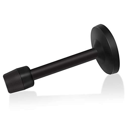 Türstopper, schwarze Türstopper, Wandhalterung, 12,7 cm lang, Türstopper mit Gummi-Stoßstangenspitze für Schalldämpfung, robuster Edelstahl-Türstopper, Wandschutz für drinnen und draußen, 120 mm von Gudui