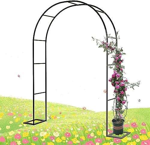 GueTTO Rosenbogen Hochzeitsbogen Gartenbogen Rankhilfe Torbogen Pergola aus Metall stabil wetterfest 200cm 180cm 160cm 140cm 120cm breit Rosenbogen Aus Edelstahl,W120*H220cm von GueTTO