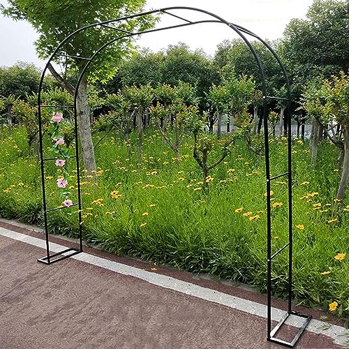 GueTTO Rosenbogen Verzinkt Rost Rankhilfe Torbogen Rosen Gartenbogen Freistehend Hochzeit Rankbogen Metall Stabil Für Pergola Terrasse Hinterhof Breite 120 140180 240 300cm,Schwarz,W140*H230cm von GueTTO