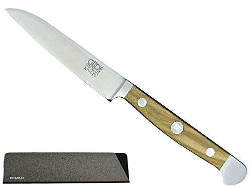 Güde Alpha Olive Messer Kochmesser Santoku Brotmesser Schälmesser Schinkenmesser Chai Dao ohne/mit Gravur + Prymo Farbe 1) Messer OHNE Gravur, Größe Gemüsemesser 9cm von Güde / Prymo.de