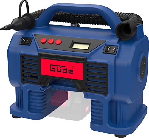 Güde Akku Kompressor K 18-0 (18V oder Zigarettenanzünder, max. Druck: 11 bar, eff. Liefermenge 0 bar: 10 l/min, Luftvolumenstrom: 22 m³/h, LED-Arbeitsscheinwerfer, ohne Akkupack und Ladegerät) von Güde