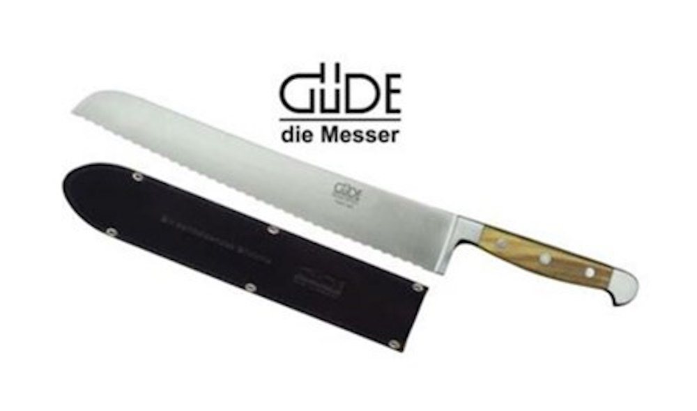 Güde Messer Solingen Brotmesser Güde Messer Brotmesser Franz Güde 32 cm & Lederscheide Olivenholz von Güde Messer Solingen