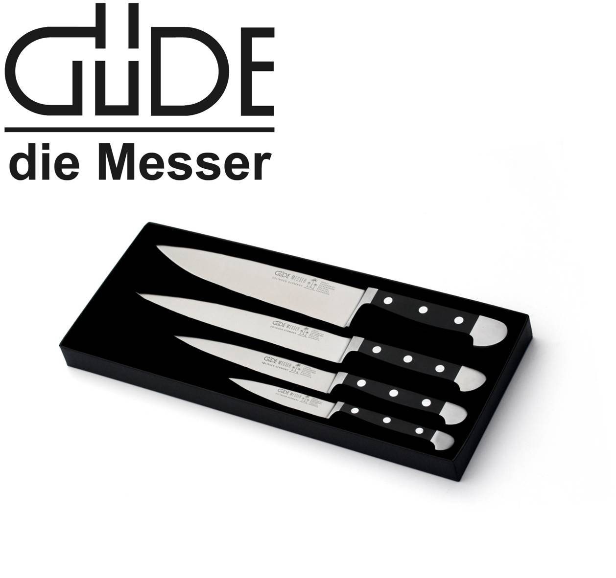 Güde Messer Solingen Messer-Set Güde 4-teiliges Messer Set geschmiedet, Serie Alpha von Güde Messer Solingen