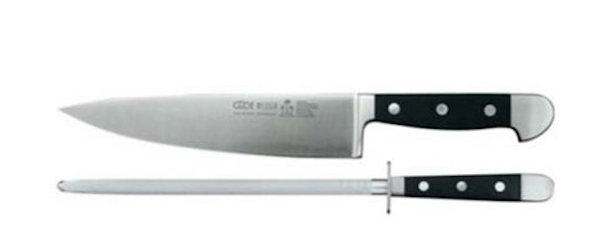 Güde Messer Solingen Messer-Set Güde Messer Kochmesser Serie Alpha 21 cm & Güde Wetzstahl 26 cm von Güde Messer Solingen