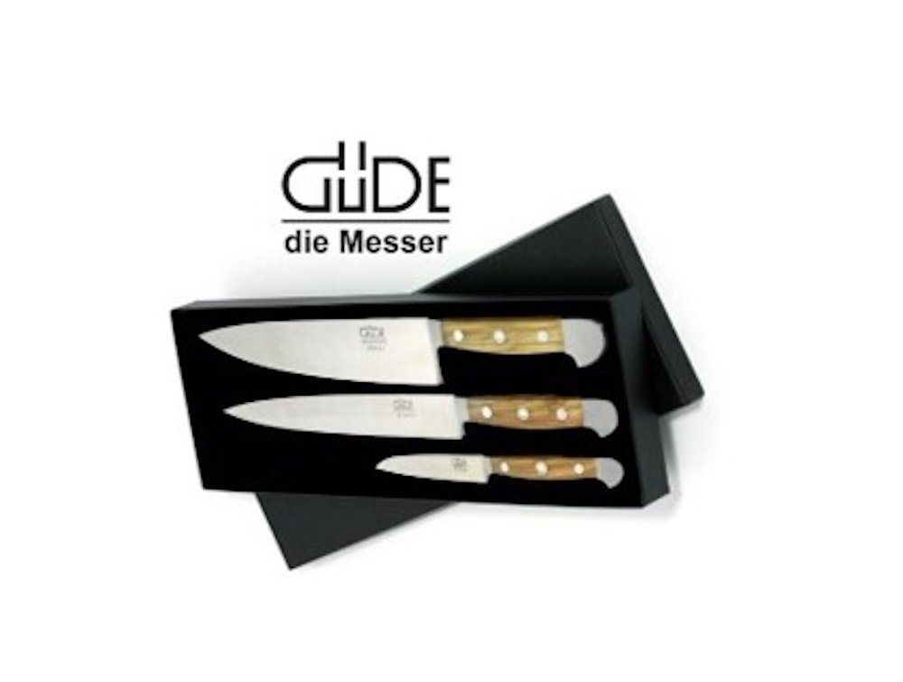 Güde Messer Solingen Messer-Set Güde Messerset 3-tlg. Geschenkbox, Alpha Olive von Güde Messer Solingen