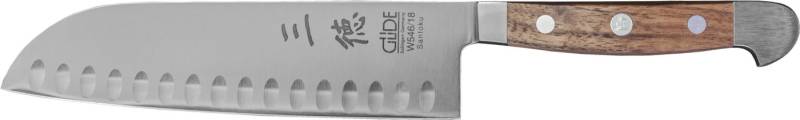 Güde Messer Solingen Santokumesser Santoku Messer, Kulle, Serie Alpha Walnuss, Doppelkropf, Griff Walnussholz - No. W546/18 von Güde Messer Solingen