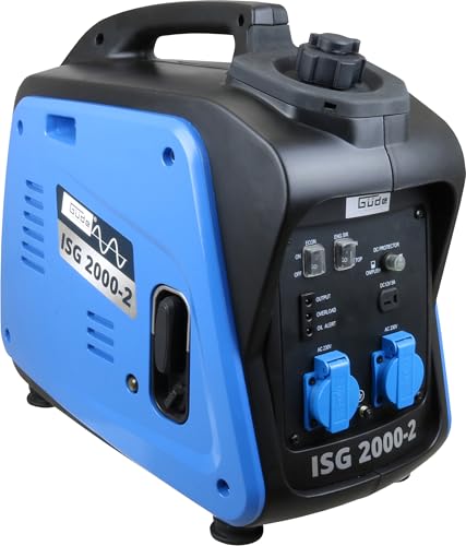 Güde Inverter Stromerzeuger ISG 2000-2 (4-Takt Motor, Benzin, 2,11/2,86 (kW/PS), 2x 230V, max. 2000W, Laufzeit bis 5,9 h, Tank 4,1 l, Überlastungsschutz, ECO-Funktion, Tragegriff, TEST GUT- SEHR GUT) von Güde
